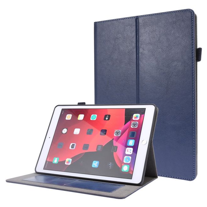 iPad 10.2 (2021 / 2020 / 2019) Crazy Horse Leather Case - with Stand Function - Blue