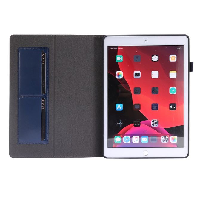 iPad 10.2 (2021 / 2020 / 2019) Crazy Horse Leather Case - with Stand Function - Blue