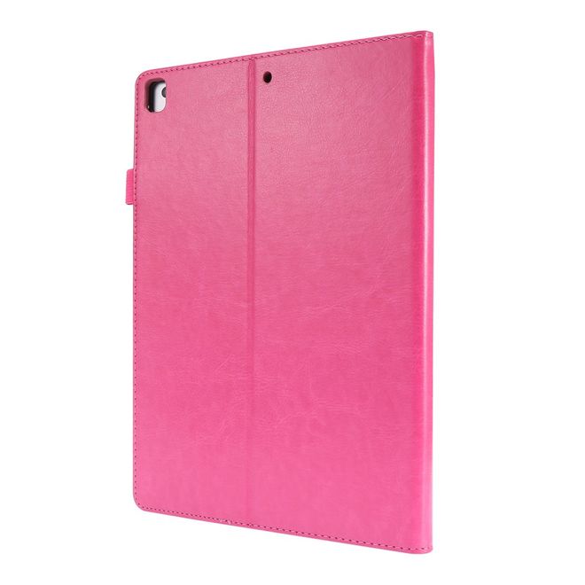 iPad 10.2 (2021 / 2020 / 2019) Crazy Horse Leder Hülle - Case mit Standfunktion - pink