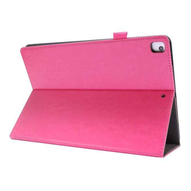 iPad 10.2 (2021 / 2020 / 2019) Crazy Horse Leder Hülle - Case mit Standfunktion - pink