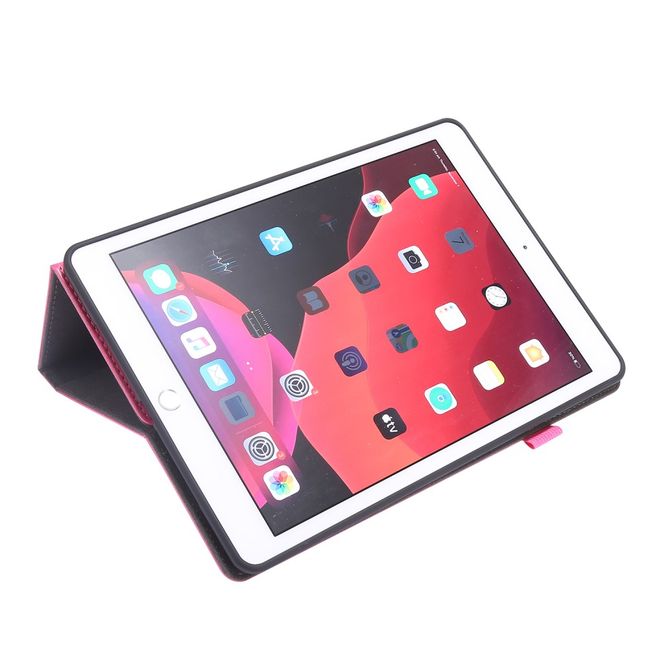 iPad 10.2 (2021 / 2020 / 2019) Crazy Horse Leder Hülle - Case mit Standfunktion - pink