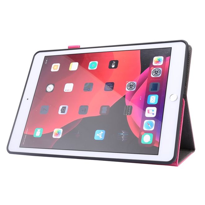 iPad 10.2 (2021 / 2020 / 2019) Crazy Horse Leder Hülle - Case mit Standfunktion - pink