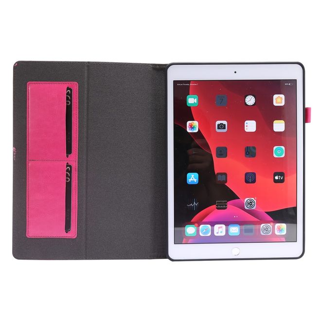 iPad 10.2 (2021 / 2020 / 2019) Crazy Horse Leder Hülle - Case mit Standfunktion - pink
