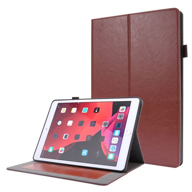 iPad 10.2 (2021 / 2020 / 2019) Crazy Horse Leder Hülle - Case mit Standfunktion - braun