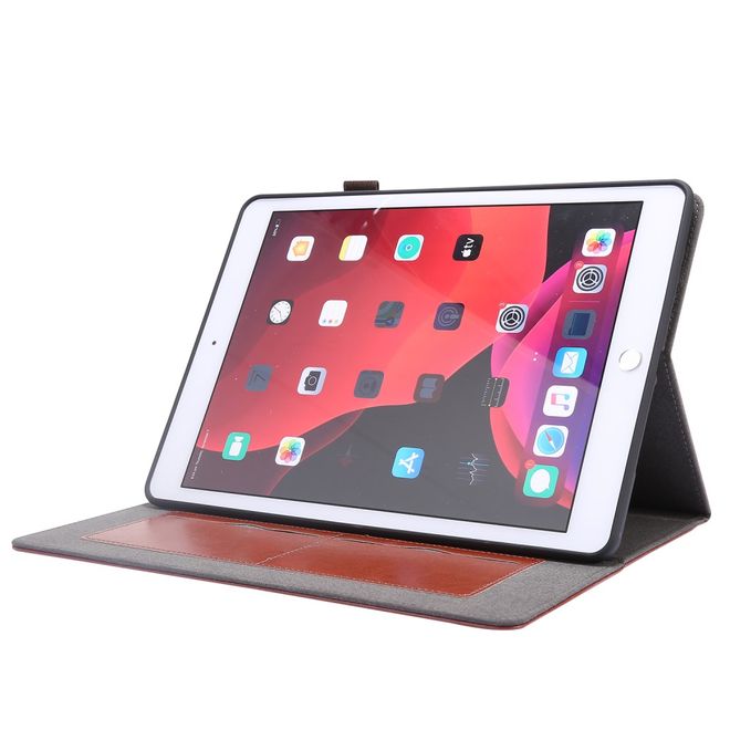 iPad 10.2 (2021 / 2020 / 2019) Crazy Horse Leder Hülle - Case mit Standfunktion - braun