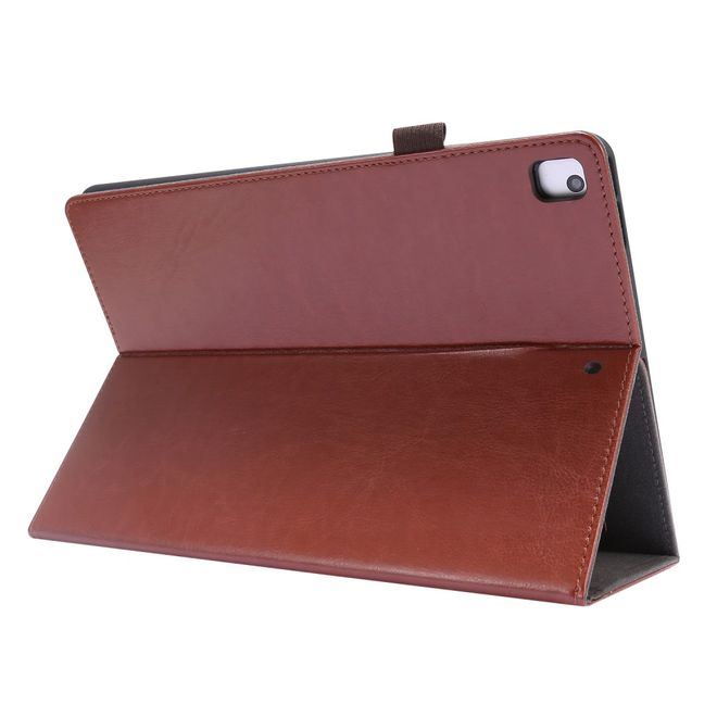 iPad 10.2 (2021 / 2020 / 2019) Crazy Horse Leder Hülle - Case mit Standfunktion - braun