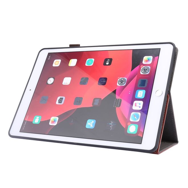 iPad 10.2 (2021 / 2020 / 2019) Crazy Horse Leder Hülle - Case mit Standfunktion - braun