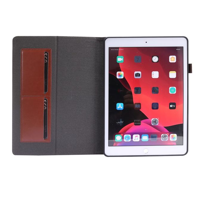 iPad 10.2 (2021 / 2020 / 2019) Crazy Horse Leder Hülle - Case mit Standfunktion - braun