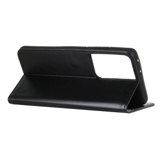 Samsung Galaxy S21 Ultra Handyhülle - Crazy Horse Leder Bookcover Series - schwarz