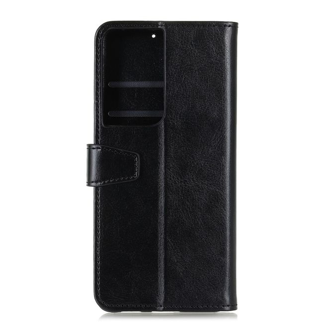 Samsung Galaxy S21 Ultra Handyhülle - Crazy Horse Leder Bookcover Series - schwarz