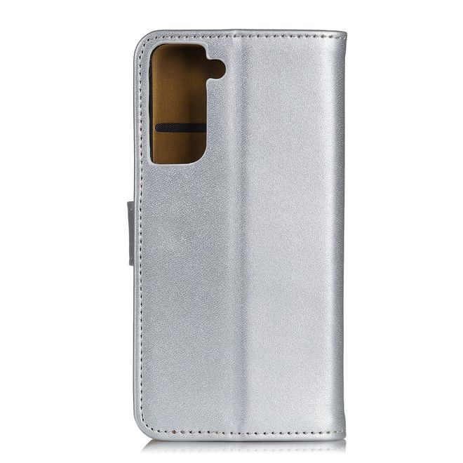 Samsung Galaxy S21+ Handy Hülle - Classic II Leder Bookcover Series - silber