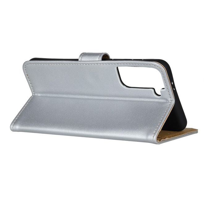 Samsung Galaxy S21+ Handy Hülle - Classic II Leder Bookcover Series - silber