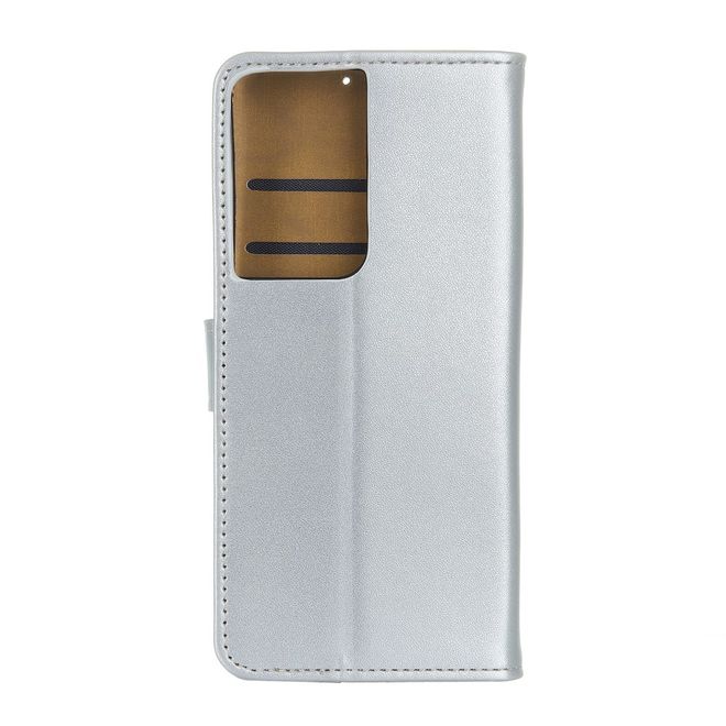 Samsung Galaxy S21 Ultra Handy Hülle - Classic II Leder Bookcover Series - silber