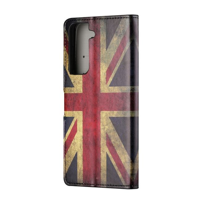 Samsung Galaxy S21 Handy Hülle - Leder Bookcover Image Series - Retro UK Flagge