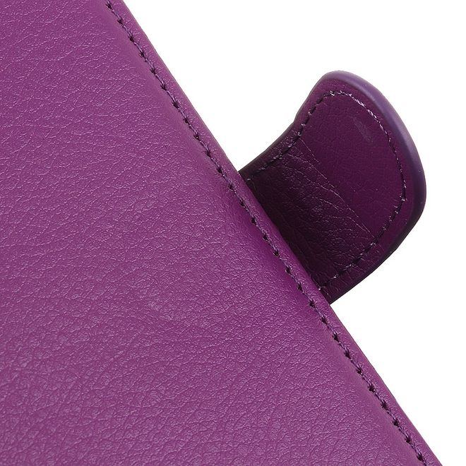 LG K42 Phone Case - Litchi Leather Bookcover Series - Purple