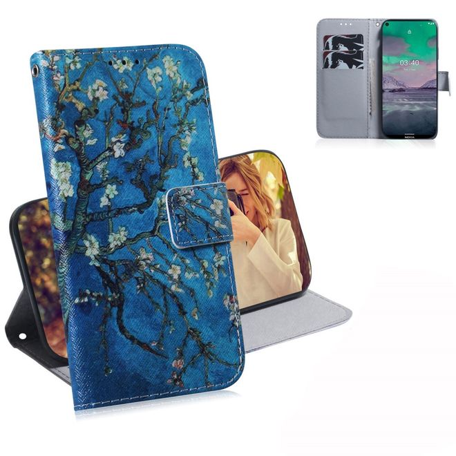 Nokia 3.4 Handy Hülle - Leder Bookcover Image Series - Winterblüten
