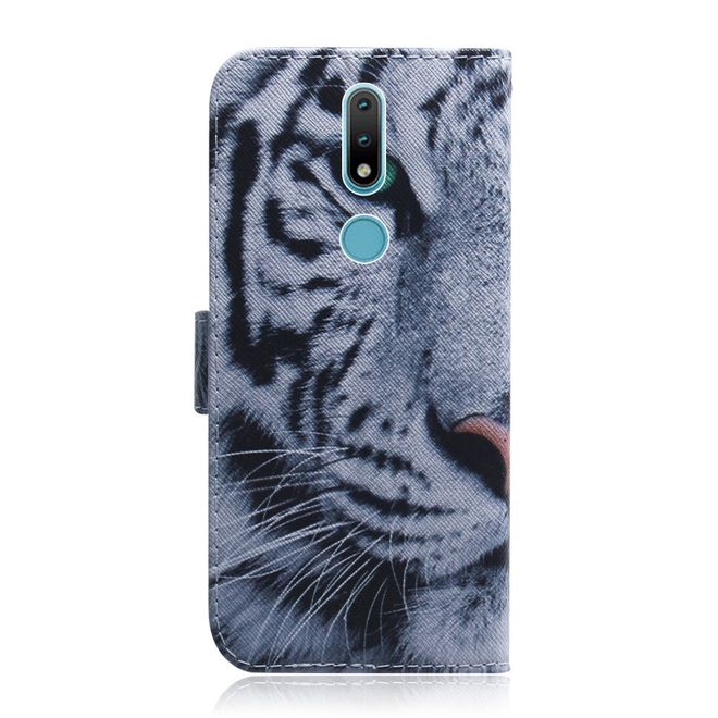 Nokia 2.4 Handy Hülle - Leder Bookcover Image Series - Tiger