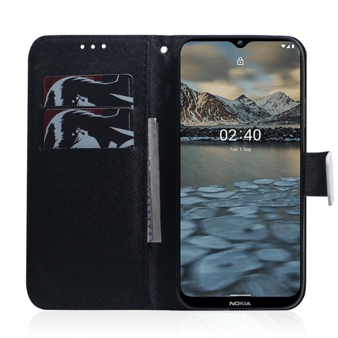 Nokia 2.4 Handy Hülle - Leder Bookcover Image Series - Baby Wolf