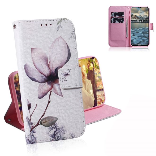 Nokia 2.4 Handy Hülle - Leder Bookcover Image Series - schöne Blume