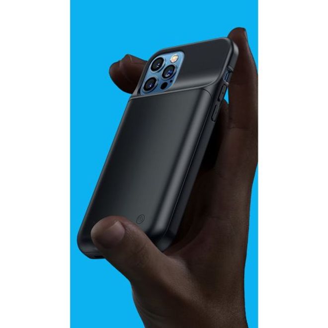 USAMS - iPhone 12 mini Akku Case 2500mAh - 2 in 1 TPU Hülle und Power Bank - schwarz