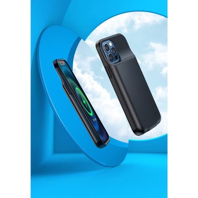 USAMS - iPhone 12 mini Akku Case 2500mAh - 2 in 1 TPU Hülle und Power Bank - schwarz