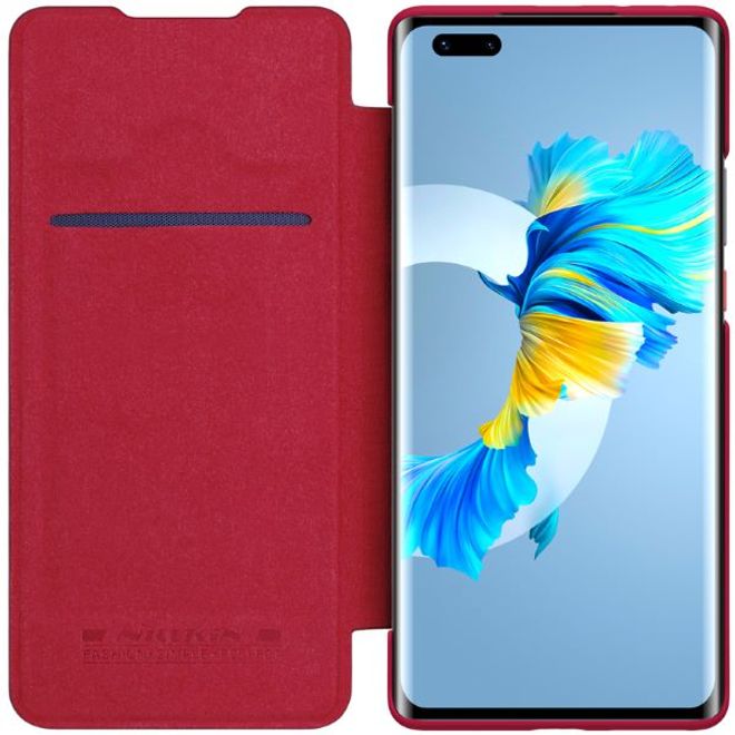 Nillkin - Huawei Mate 40 Pro Plus Hülle - Leder Book Case - Qin Series - rot