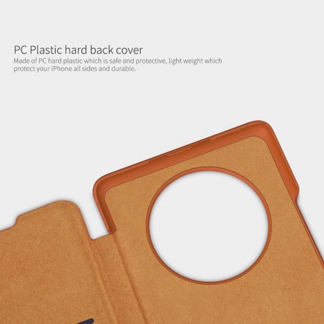 Nillkin - Huawei Mate 40 Pro Plus Hülle - Leder Book Case - Qin Series - braun
