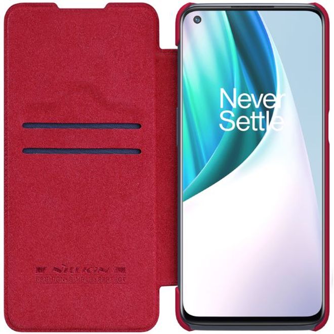 Nillkin - OnePlus Nord N10 5G Hülle - Leder Book Case - Qin Series - rot