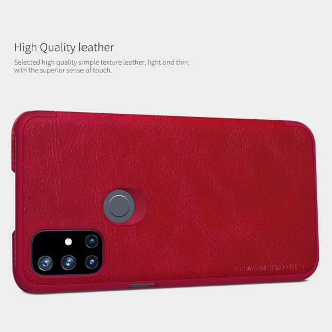 Nillkin - OnePlus Nord N10 5G Hülle - Leder Book Case - Qin Series - rot