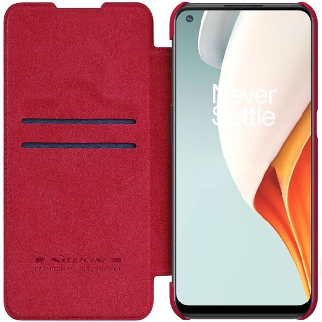 Nillkin - OnePlus Nord N100 Hülle - Leder Book Case - Qin Series - rot