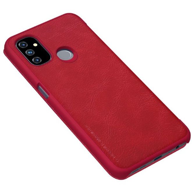 Nillkin - OnePlus Nord N100 Hülle - Leder Book Case - Qin Series - rot