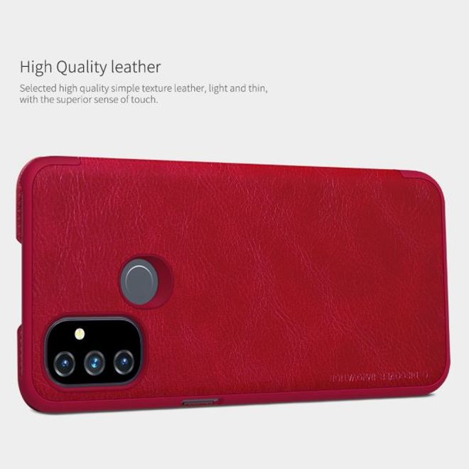 Nillkin - OnePlus Nord N100 Hülle - Leder Book Case - Qin Series - braun