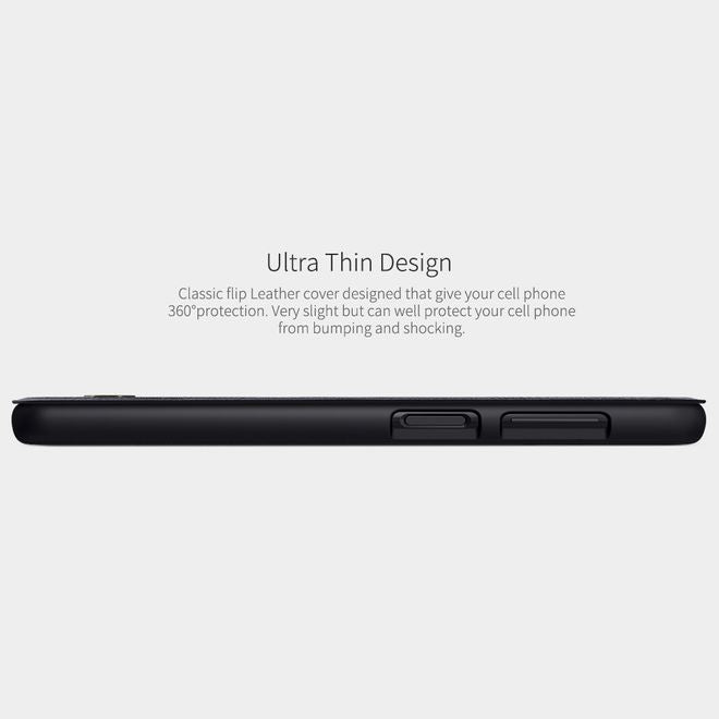 Nillkin - Samsung Galaxy A12 Hülle - Leder Book Case - Qin Series - schwarz