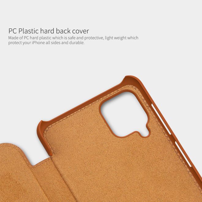 Nillkin - Samsung Galaxy A12 Hülle - Leder Book Case - Qin Series - schwarz