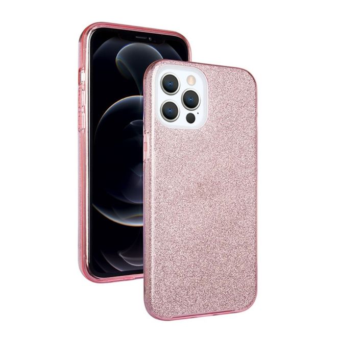 NXE - iPhone 12 Pro Max Hülle - Glitter Hardcase - pink