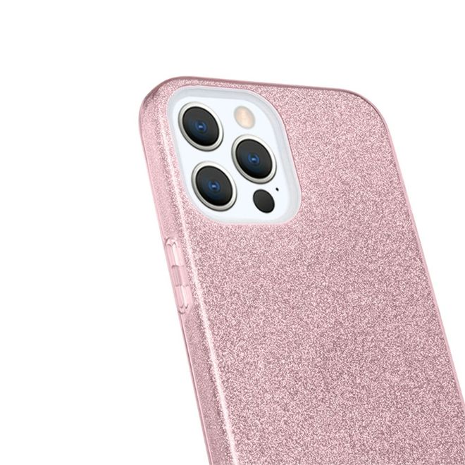 NXE - iPhone 12 Pro Max Hülle - Glitter Hardcase - pink