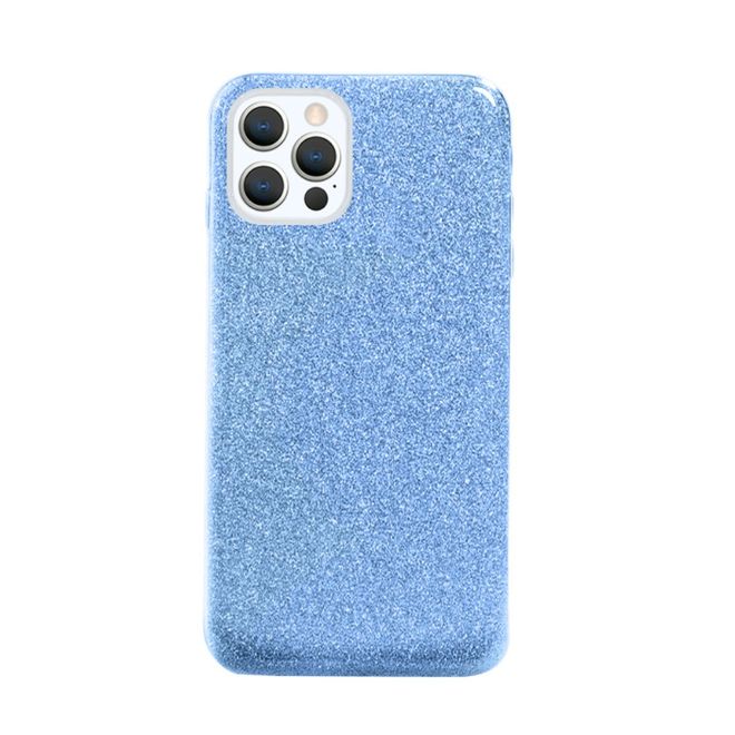 NXE - iPhone 12 Pro Max Hülle - Glitter Hardcase - blau