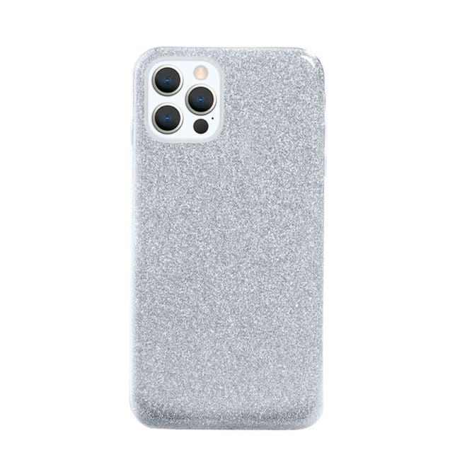 NXE - iPhone 12 Pro Max Hülle - Glitter Hardcase - silber