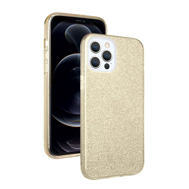 NXE - iPhone 12 / iPhone 12 Pro Hülle - Glitter Hardcase - gold