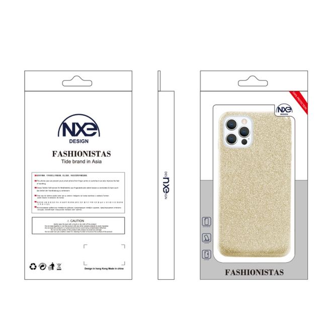 NXE - iPhone 12 / iPhone 12 Pro Hülle - Glitter Hardcase - gold