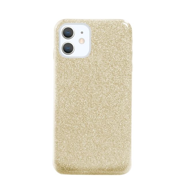 NXE - iPhone 12 mini Hülle - Glitter Hardcase - gold