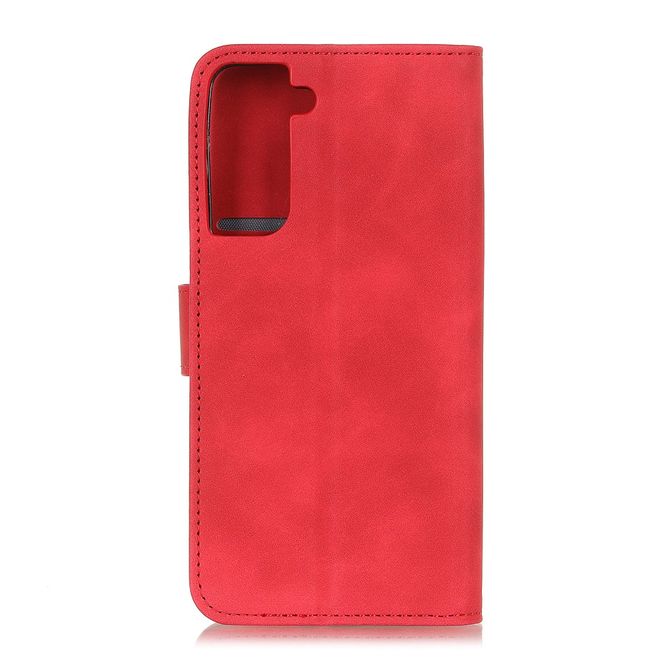 Samsung Galaxy S21+ Handyhülle - Vintage II Leder Bookcover Series - rot