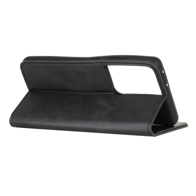 Samsung Galaxy S21 Ultra Handy Hülle - Classic V Leder Bookcover Series - schwarz