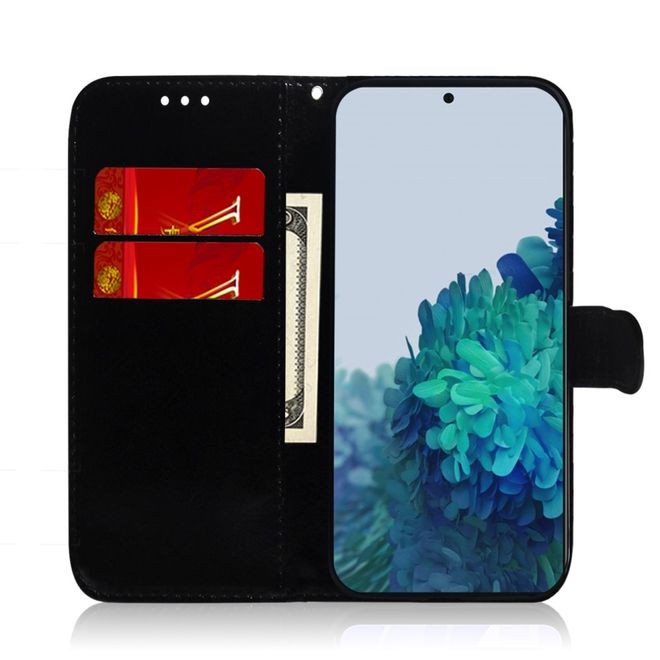 Samsung Galaxy S21+ Hülle - Blumenmuster Leder Bookcover - grau