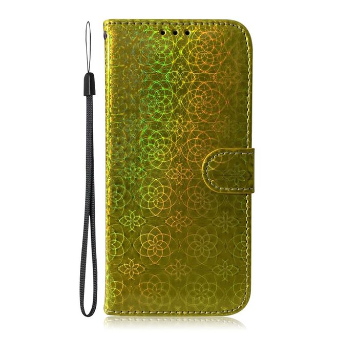 Samsung Galaxy S21+ Hülle - Blumenmuster Leder Bookcover - grün