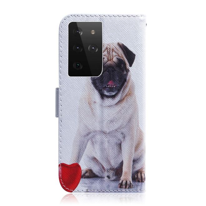Samsung Galaxy S21 Ultra Handy Hülle - Leder Bookcover Image Series - Mops