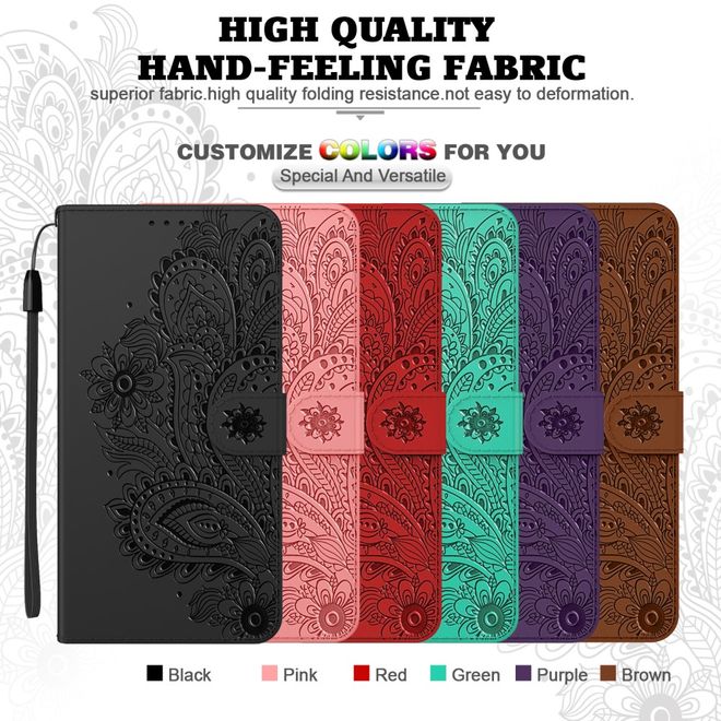 Samsung Galaxy S21+ Hülle - Bookcover mit Blumenmuster - schwarz