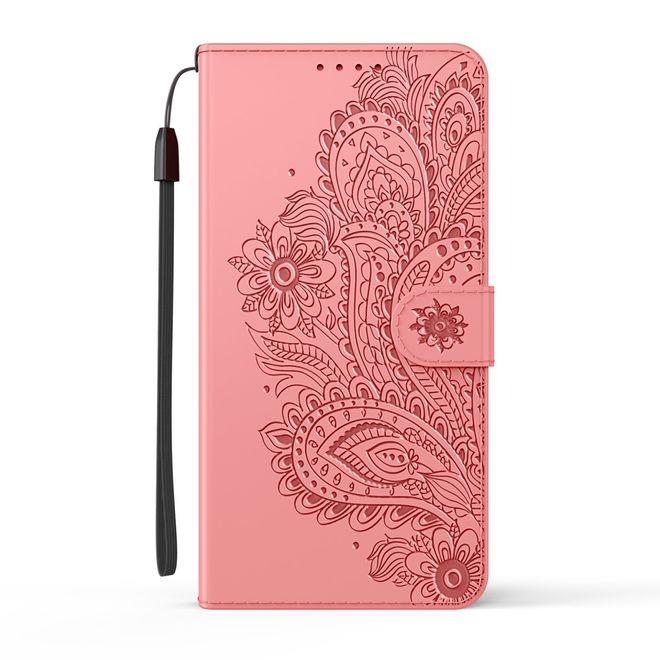 Samsung Galaxy S21+ Hülle - Bookcover mit Blumenmuster - pink