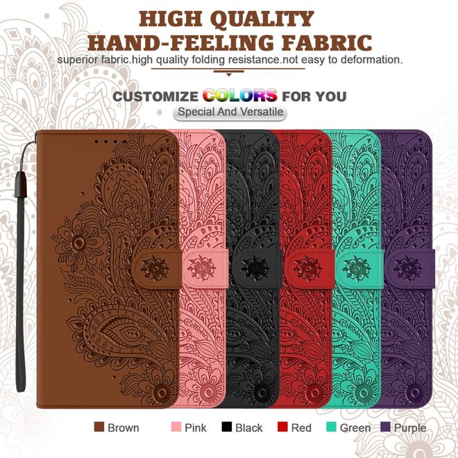 Samsung Galaxy S21+ Hülle - Bookcover mit Blumenmuster - braun