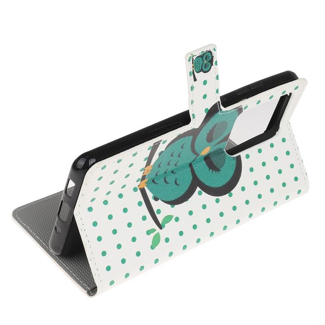 Samsung Galaxy S21 Ultra Handy Hülle - Leder Bookcover Image Series - grüne Eule